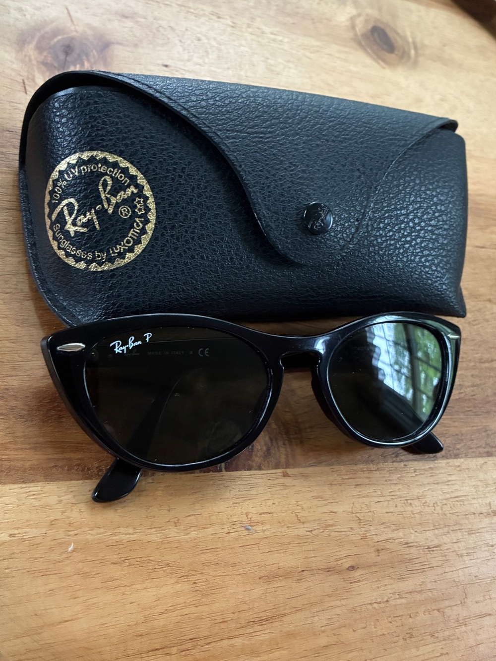 Rayban Nina black cats eye style women's sunglasses/prescription need new lenses